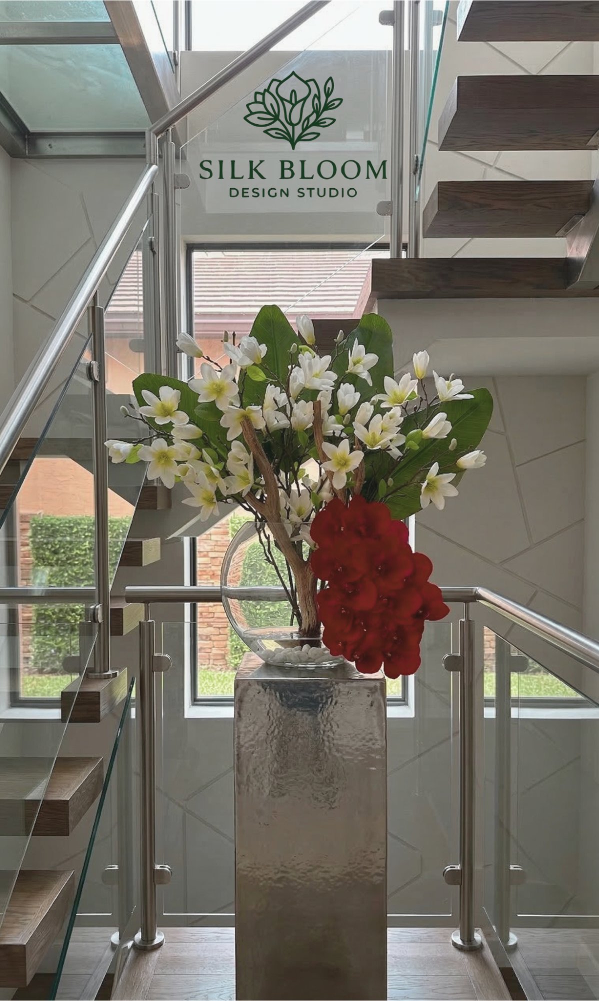 The Magnolia & Orchid Staircase Arrangement