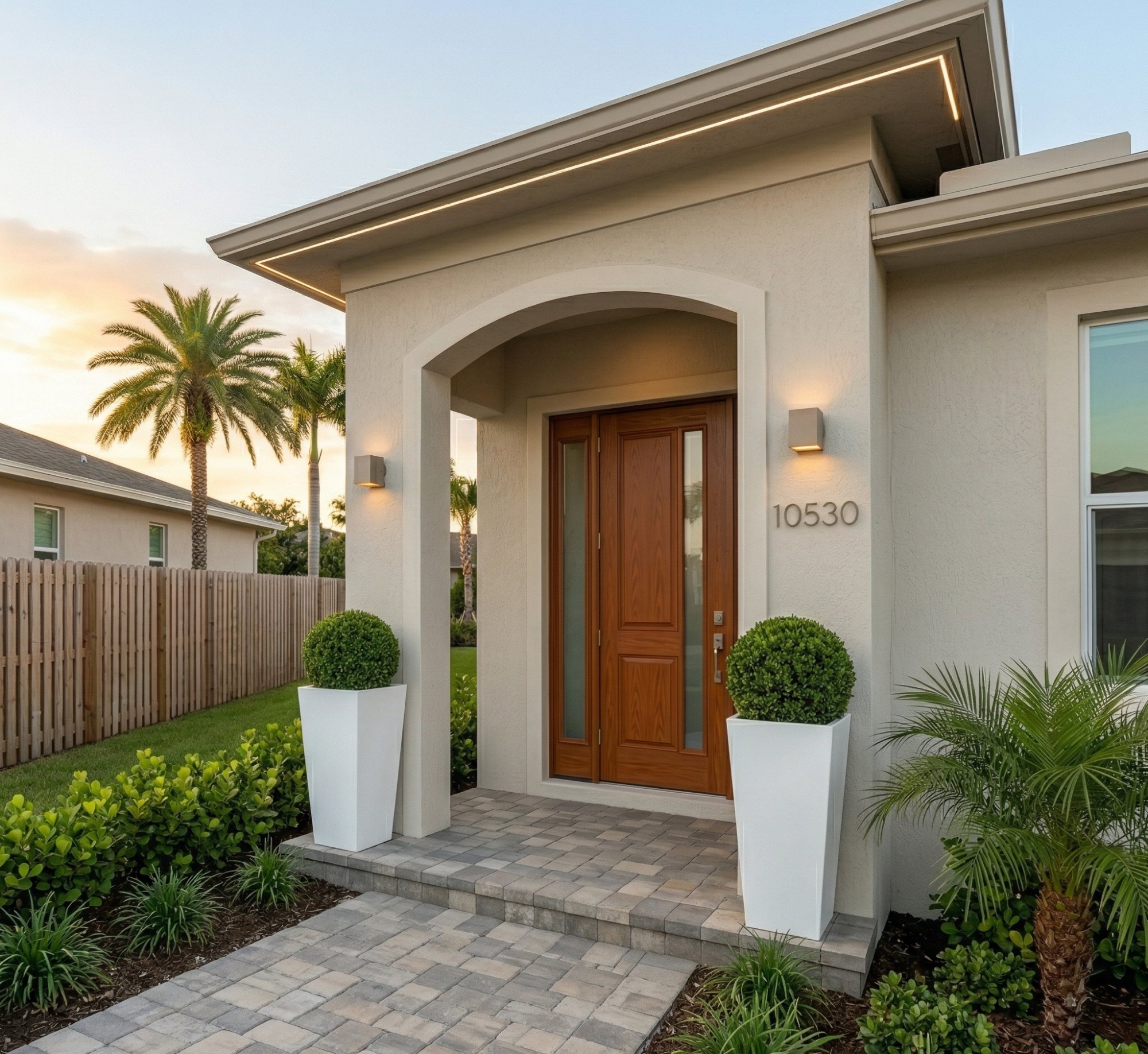 Outdoor Topiaries Entryway